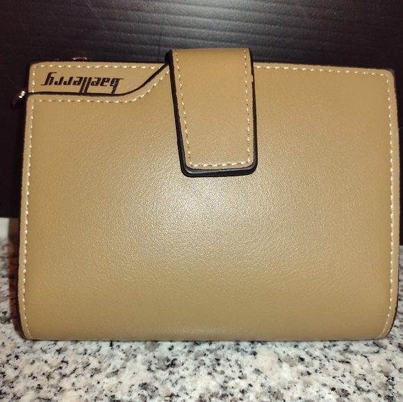BAELLERRY Faux Leather Khaki Wallet 4”x5" Multiple Card Slots.Pouch for Currency - Picture 10 of 11